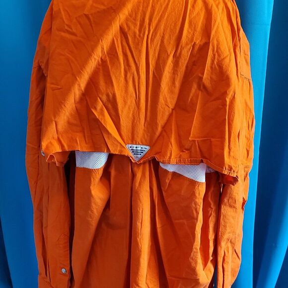 Columbia Bright Orange PFG Long Sleeve Fishing/Hunting shirt 2XLT - Picture 6 of 10